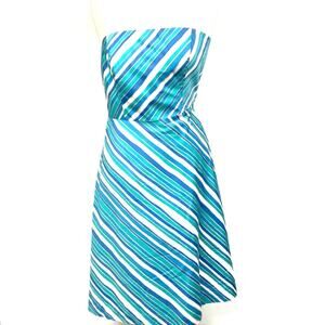 Ann Taylor Strapless Sun Dress Striped A-Line Size 6
